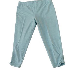 Knit Pants by BOLD SPIRIT Aqua Green Woman's Tapered Leg  XL